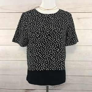 Ann Taylor Black and White Career Blouse Sz Small